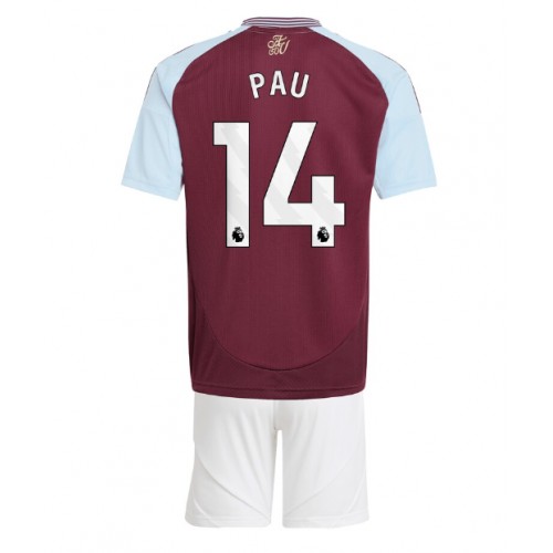 Fotbalové Dres Aston Villa Pau Torres #14 Dětské Domácí 2024-25 Krátký Rukáv (+ trenýrky)